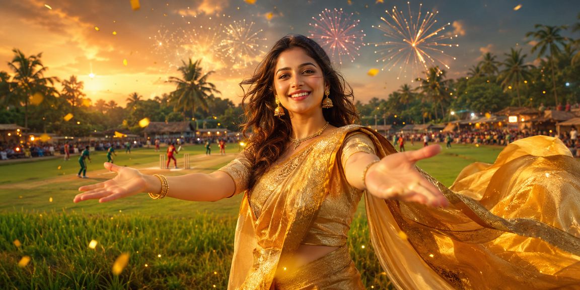 গাজীপুরে শাড়ি পরিহিতা মডেলের ক্রিকেট বেটিং প্রোমোশন
